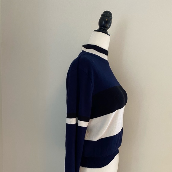 Zara Color Block Mock neck Cropped Knit Sweather - Picture 3 of 7